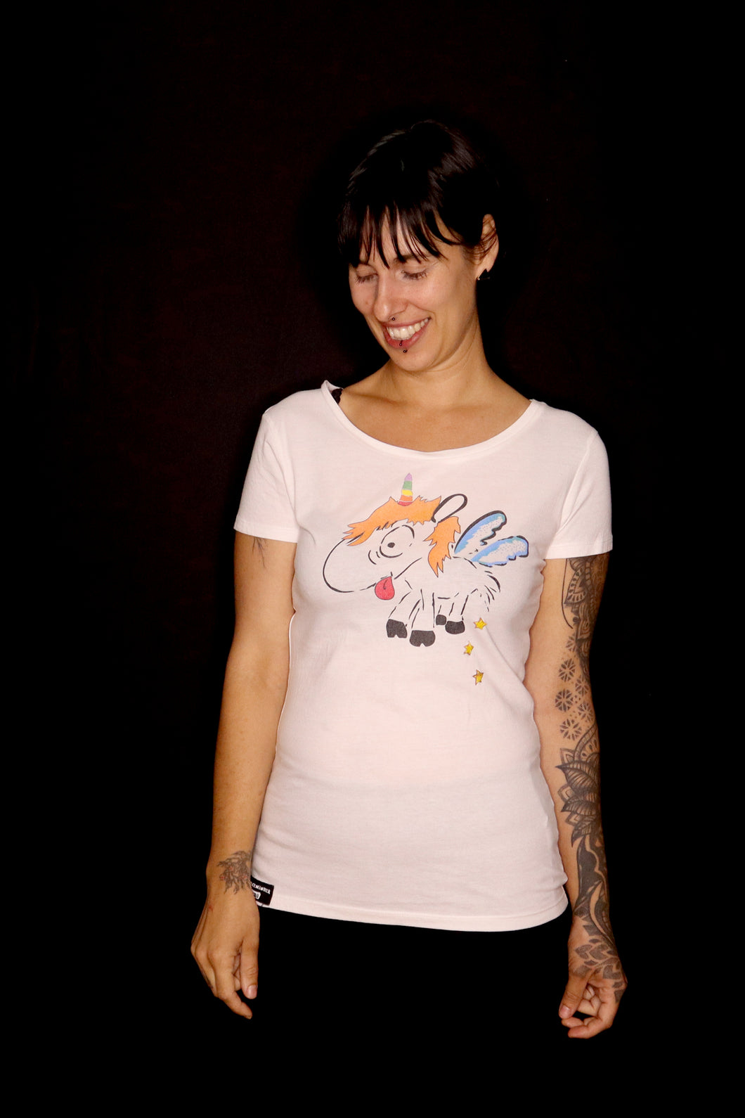 Woman T-shirt print Unicorn orange or pink ?
